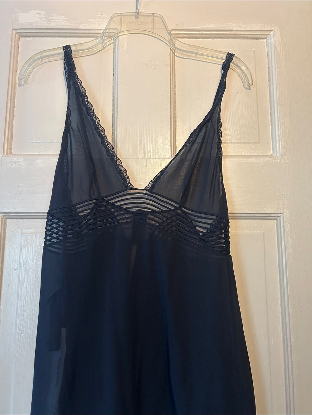 LA PERLA Sheer Black Lace-Trim Slip Dress - Women Intimates & Sleepwear